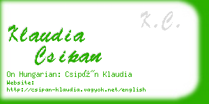 klaudia csipan business card